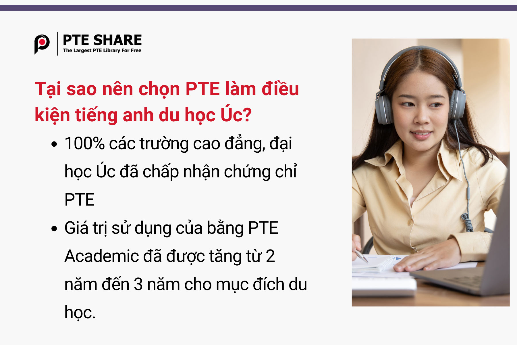 Tại sao nên chọn PTE làm điều kiện tiếng anh du học Úc?